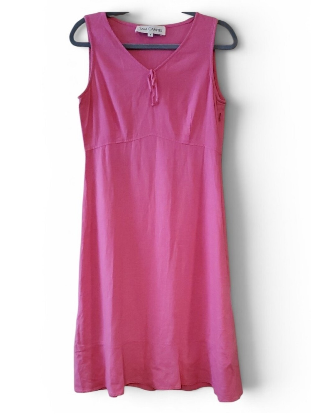 Sara Campbell Vintage Linen Sleeveless Dress In Pink Size 8